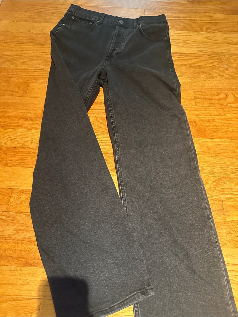 Denim Forum High-Rise Straight Jeans in Black